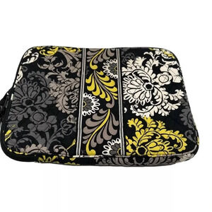 Vera Bradley Yellow Baroque Padded Quilted Laptop Tablet Sleeve Case